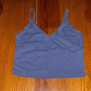 Forever 21 blue lace crop top, size small, super cute, good condition